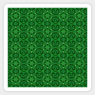 Green Clover Kaleidoscope pattern 6 Sticker